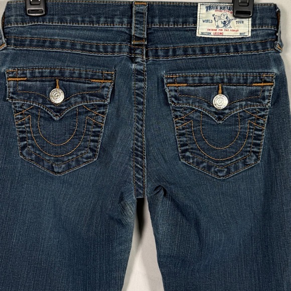 True Religion Denim - True Religion Legging w/ Flaps Dark‎ Wash Skinny Jeans Low Rise Womens 28